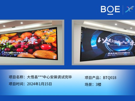 大悟縣**中心三樓BTQ018安裝調(diào)試完畢